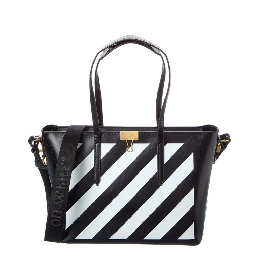 Off-White™ Diagonal Leather Tote, Black